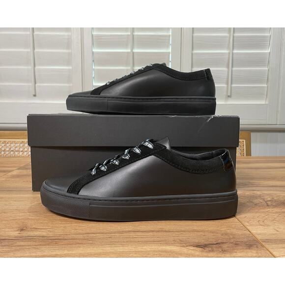 The Kooples Black Sneakers Unisex Leather Vinyl Size 7.5 US 38 EU NIB Low Tops - Picture 4 of 14